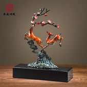 秦庭澜境纯铜鹿摆件梅花鹿客厅玄关办公室装 饰品乔迁礼物公司企业