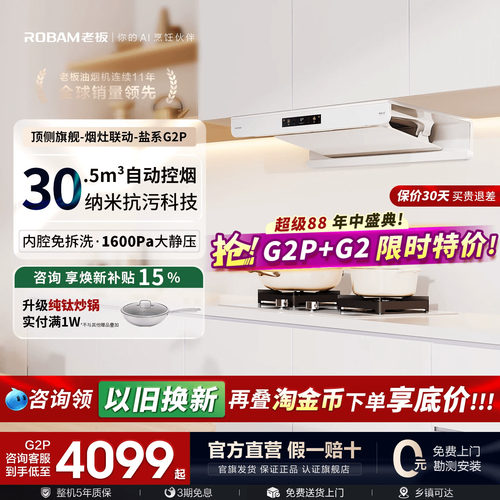 【新品】老板盐系G2P油烟机套装