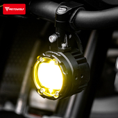 摩多狼摩托车射灯超亮前大灯泡LED强光辅助铺路灯改装 爆闪远近光