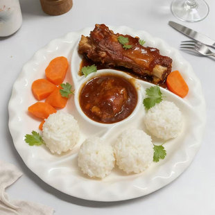 陶瓷分格盘餐盘家用酒店饭店卤水拼盘干果点心多格五格盘小吃盘用