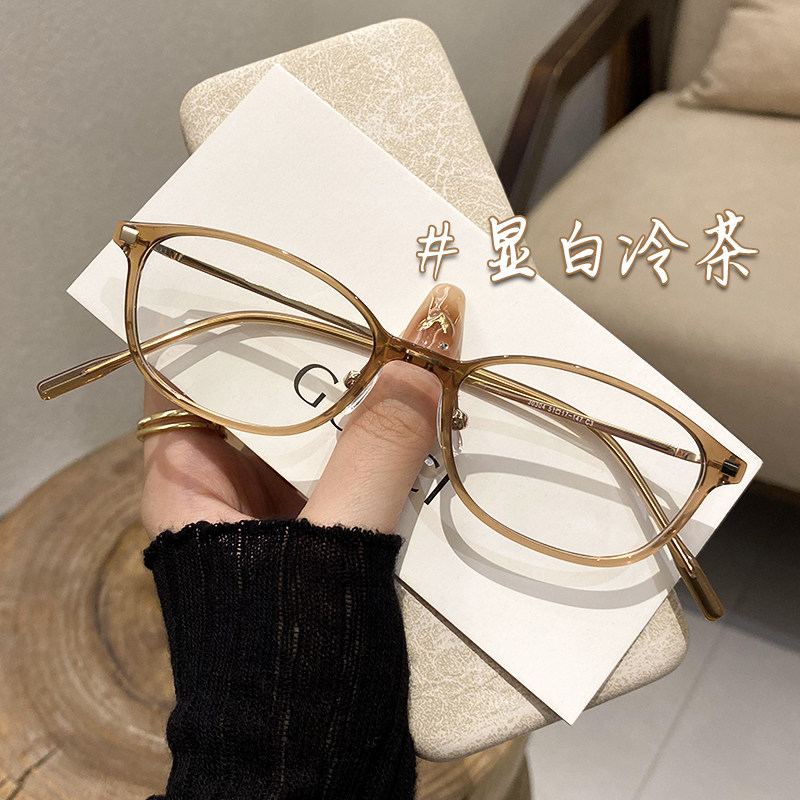 超轻纯钛眼镜近视可配度数女方框适合小脸显白高度数眼睛框架更换