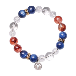 天然水晶十二星座手链白水晶手链白羊座手链s925银水晶手串送礼物