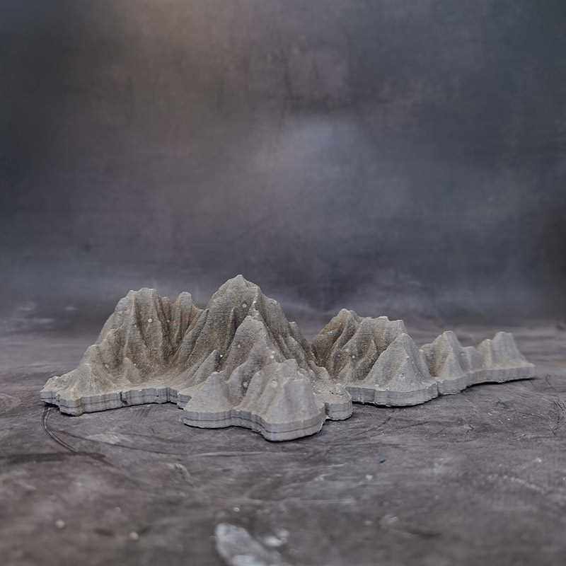 新款冬官手作 水泥鱼缸造景摆件枯山水泰山名山岛屿模型装饰品玄