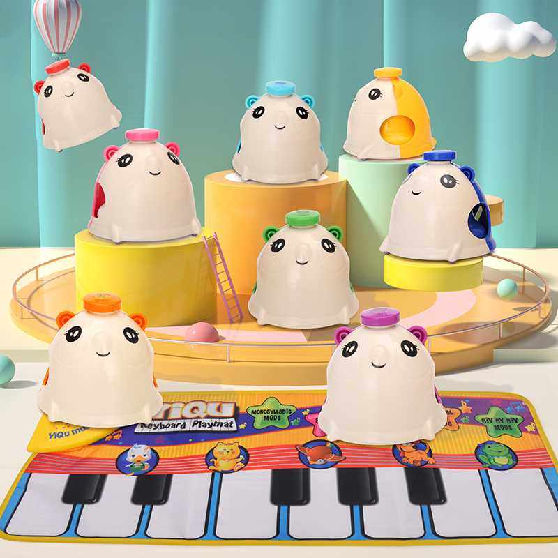 新款八音老鼠按钟奥尔夫打击乐器课铃教具胖鼠钟儿童音乐启蒙碰钟