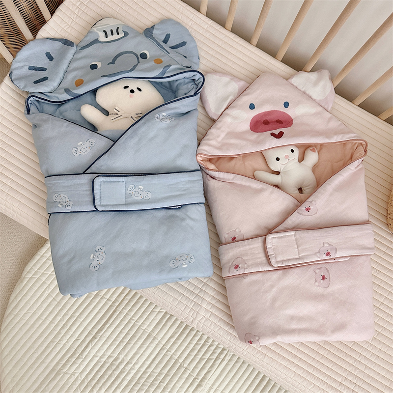 2024新品初生婴儿包被包单纯棉春秋款新生儿待产包外出抱被睡袋