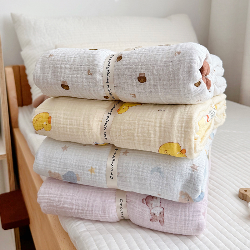 婴儿盖毯宝宝纱布毯幼儿园午休毯子儿童盖被a类纯棉新生儿包巾夏
