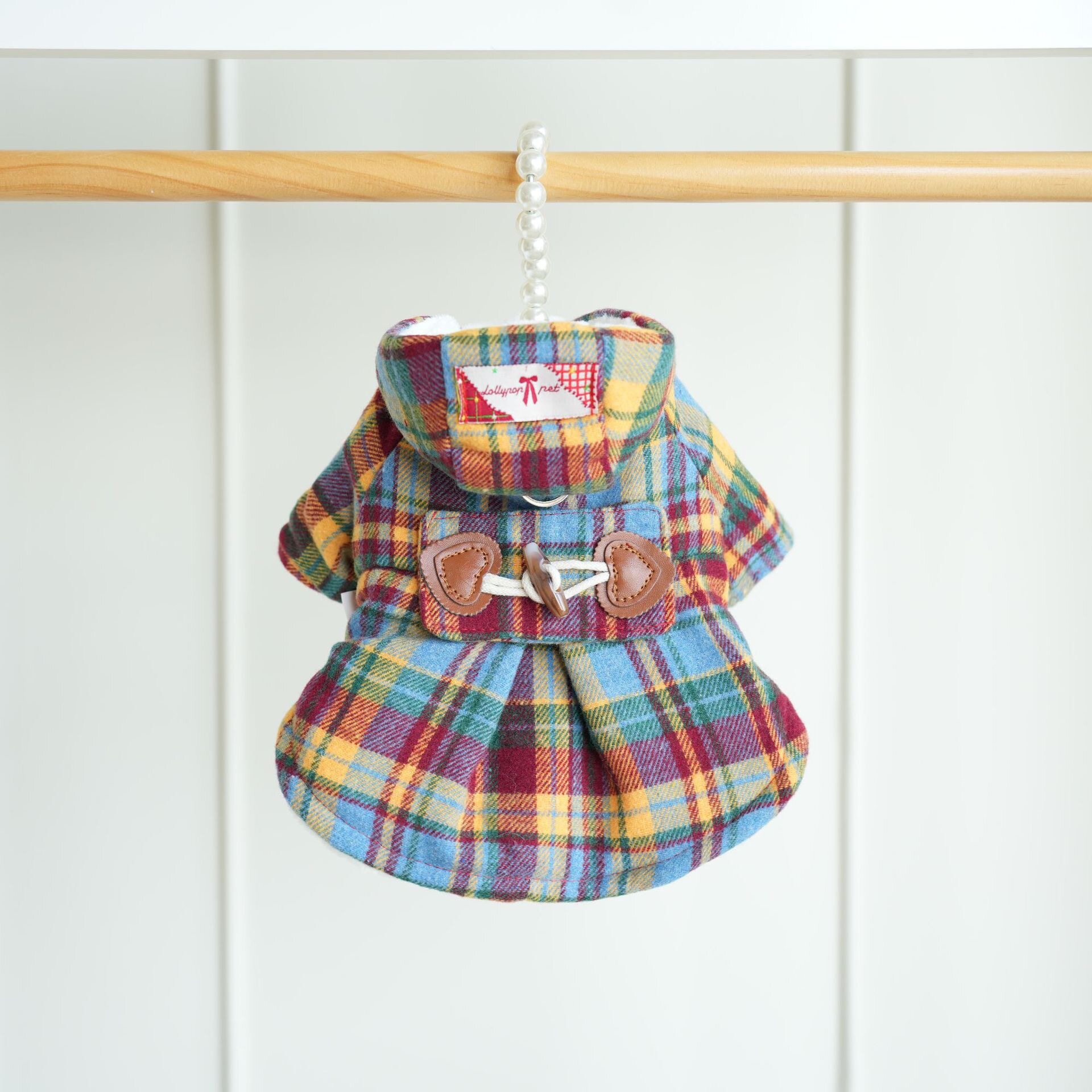 狗狗衣服秋冬装厚款猫咪格子大衣棉服公主小型犬泰迪宠物比熊博美