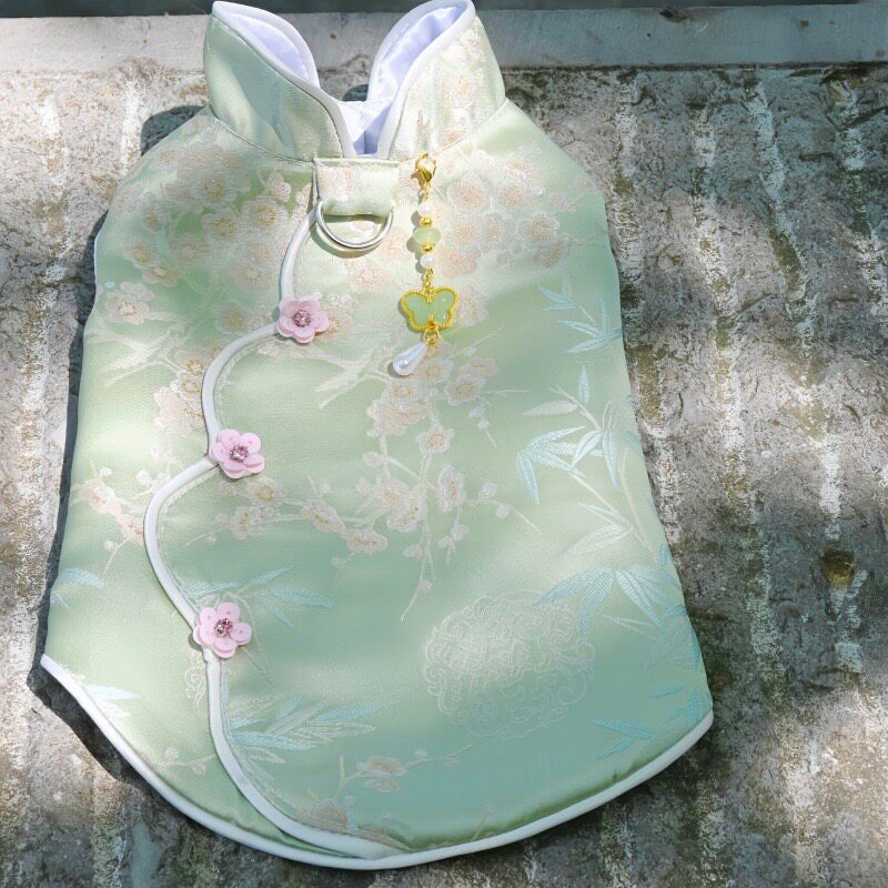 狗狗衣服猫咪春夏款唐装国风节日礼服陪嫁婚小型犬宠物比熊可牵引