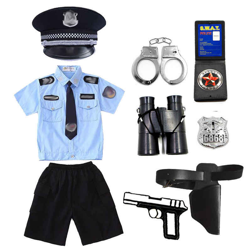 儿童小特警玩具套装黑猫警长帽子衣男孩特种兵作战装备衣服玩具枪