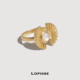 原创戒指女小众设计 LOPHNE 芒 复古白贝母纯银k金精致礼物开口