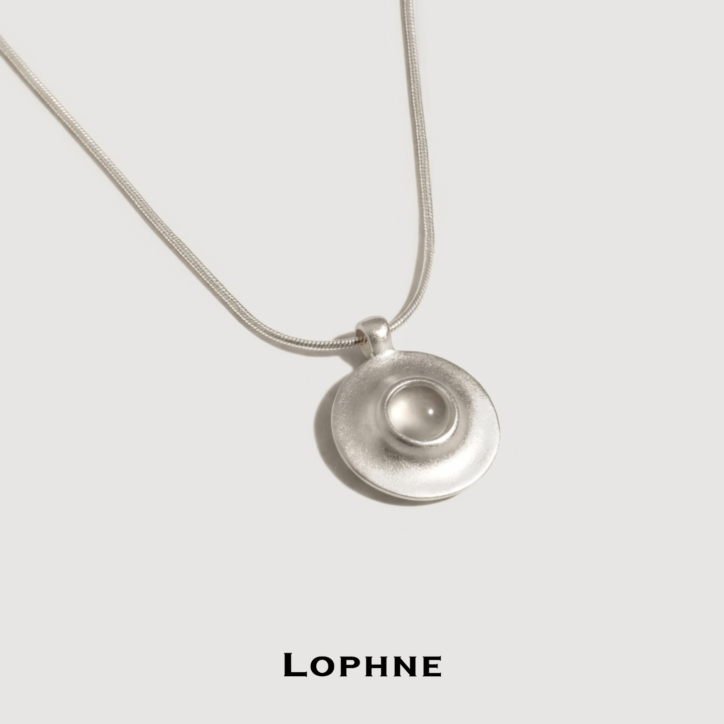 LOPHNE经典时尚百搭中古风毛衣链 925银气质简约白玛瑙高级感项链