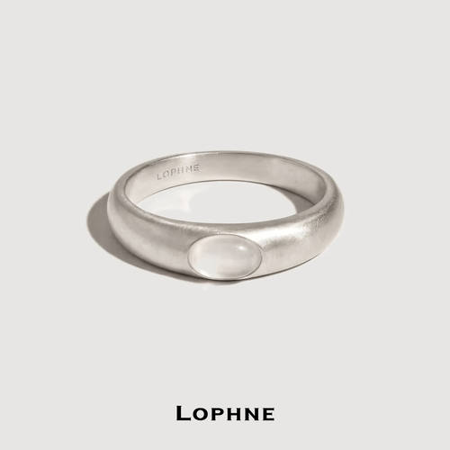 LOPHNE白玛瑙素圈戒指