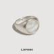 素白贝母戒指 LOPHNE 经典 925纯银朦胧光感高级感简约开口可调节