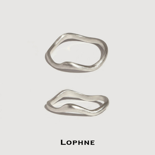 LOPHNES925银波浪素圈叠戴戒