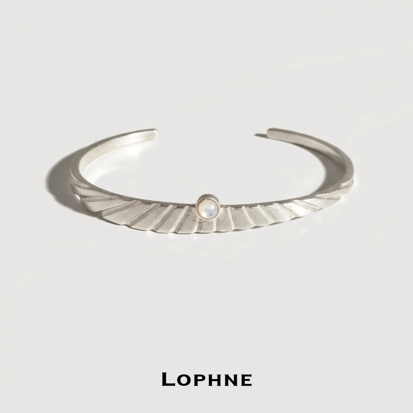 LOPHNE新复古主义原创设计手镯纯银白贝母哑光精致轻奢高级感礼物