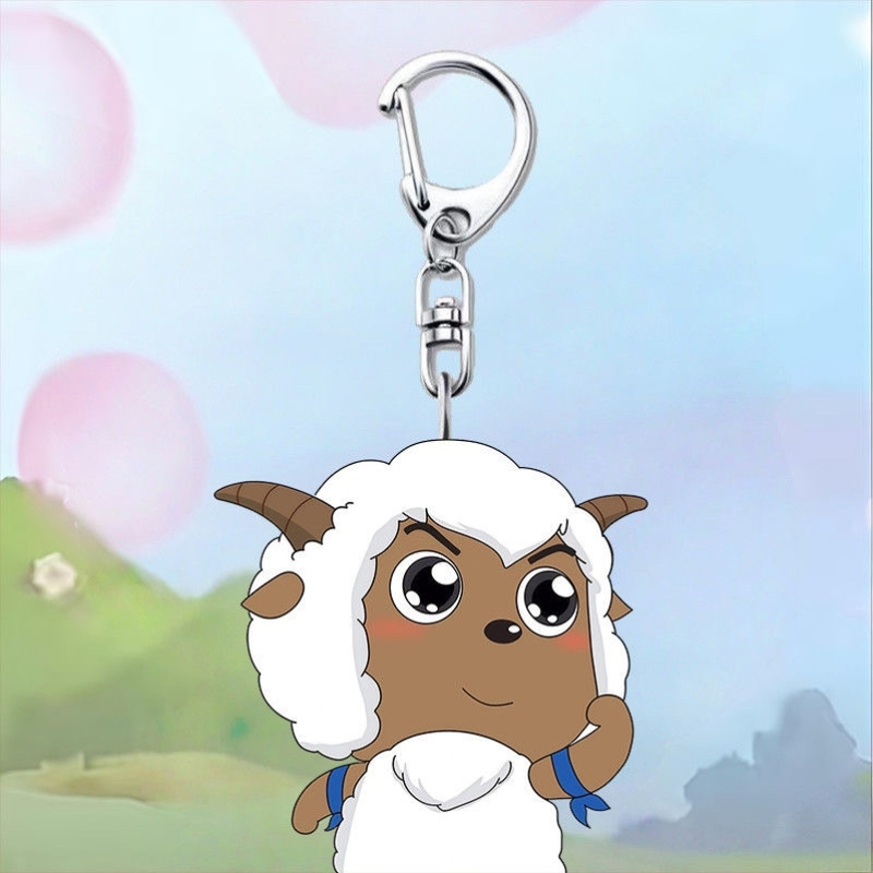 奇思妙想喜羊羊周边亚克力钥匙扣懒羊羊可爱励志包包挂饰书包挂件