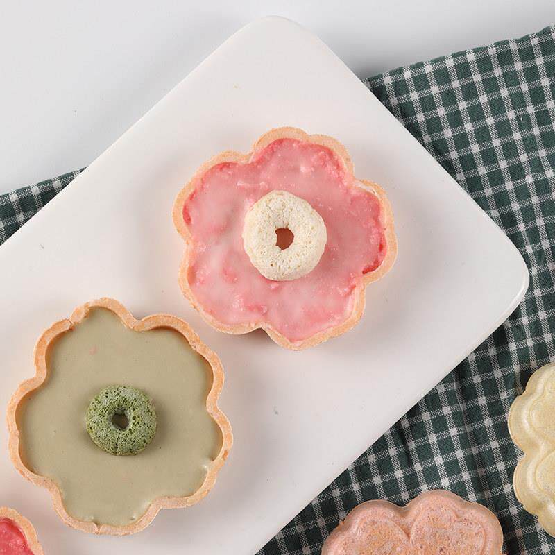 奇洋福D焦I烘焙半成品樱花形糯米WSG船饼片壳日式防Y风林糖杏仁塔