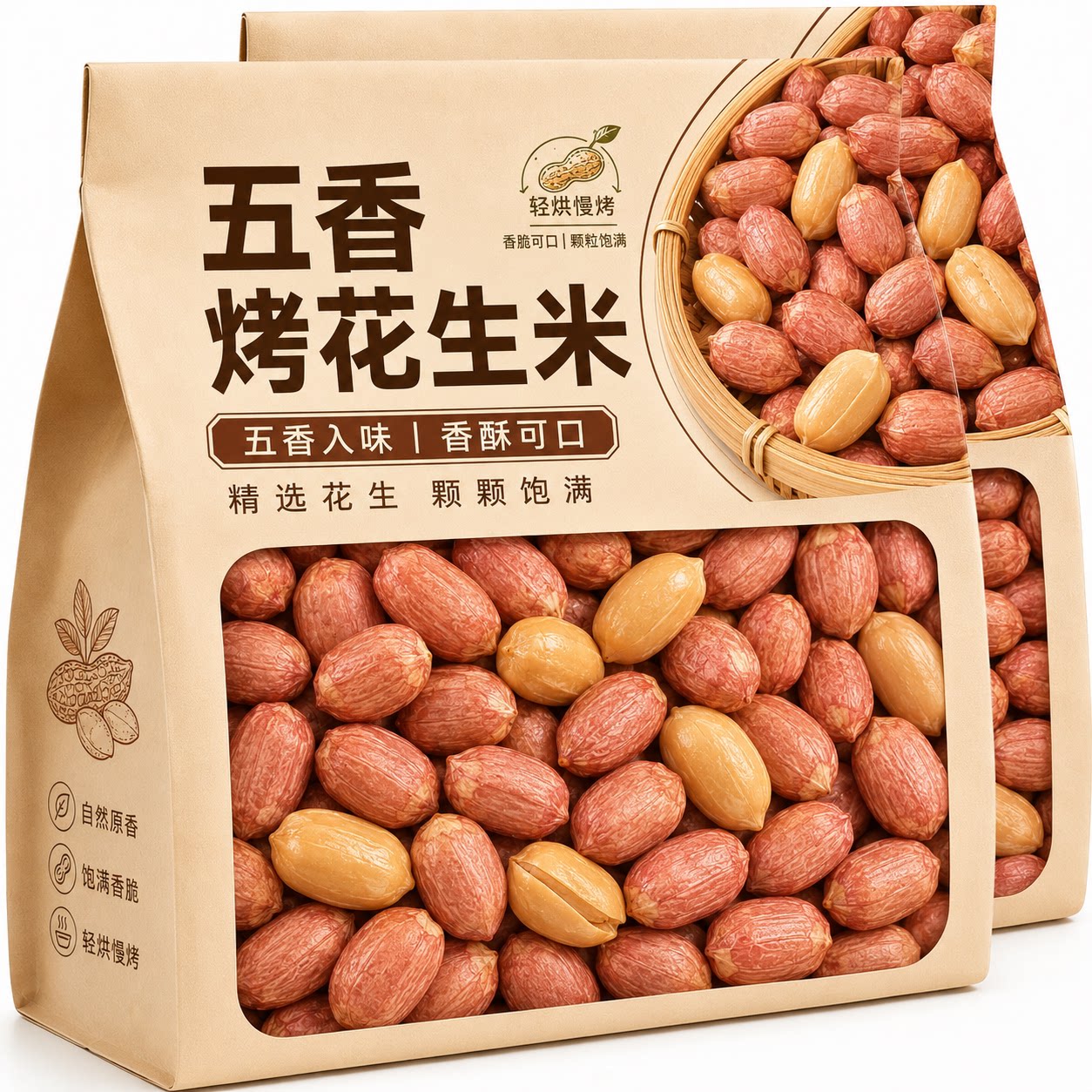 特级正宗山东五香烤花生无添加莱西特产脱油蒜香下酒菜炒货旗舰店