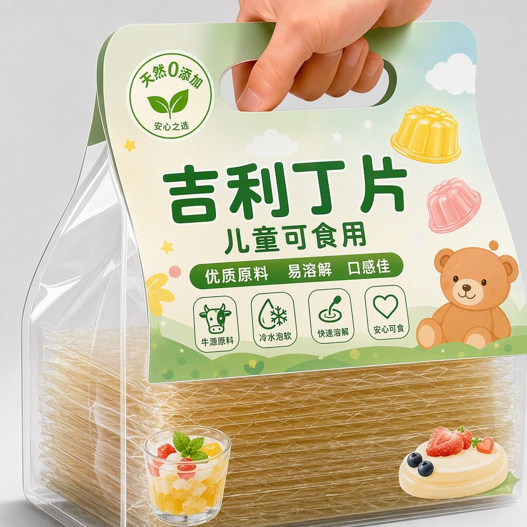 儿童吉利丁片食品级做奶酪棒果冻图片
