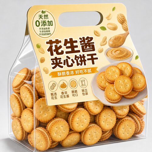 正品花生酱夹心饼干田曦薇薄脆官方旗舰店网红薄脆饼休闲独立包装