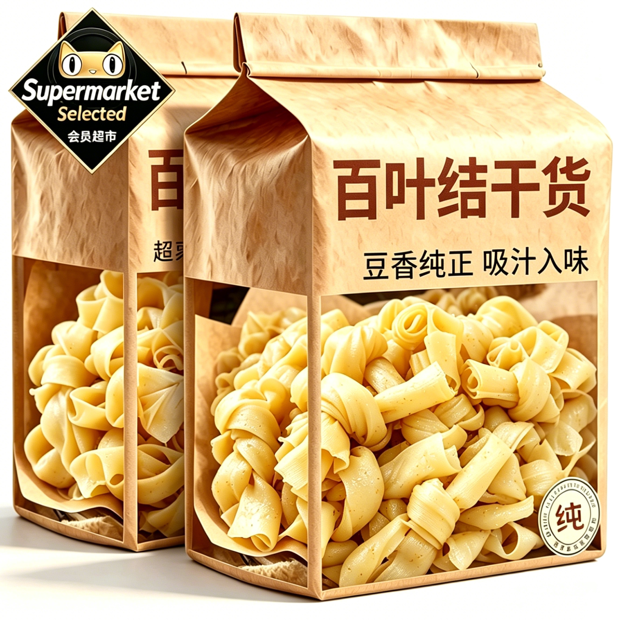 特级千张百叶结干货官方旗舰店大豆黄豆结豆腐竹千张结豆皮火锅