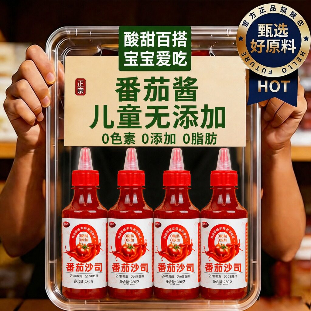正品番茄酱儿童无添加商用0添加宝宝无糖官方旗舰店沙拉酱