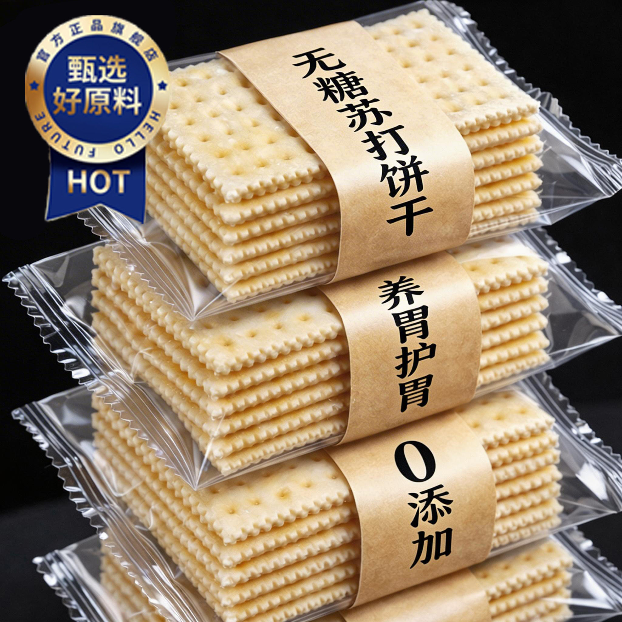 养胃治胃酸无糖海盐苏打饼干官方旗舰店院孕妇糖尿人零食独立包装