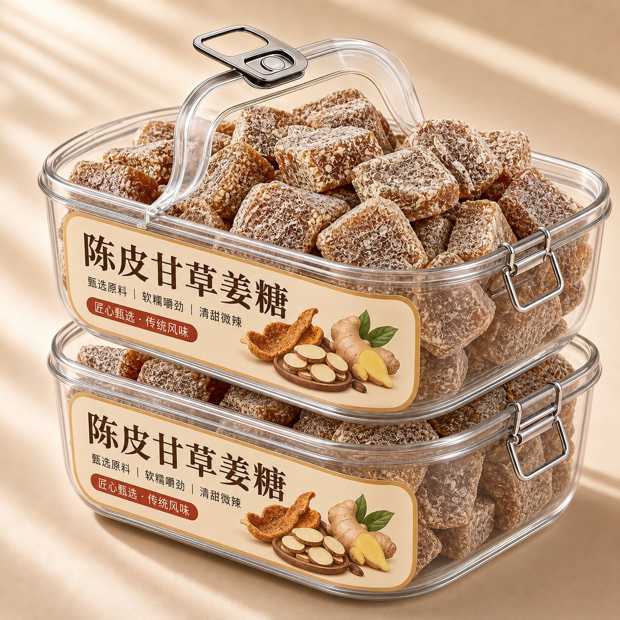 天猫甄选陈皮甘草姜糖纯正手工正宗潮汕特产客家老式姜汁三伏天