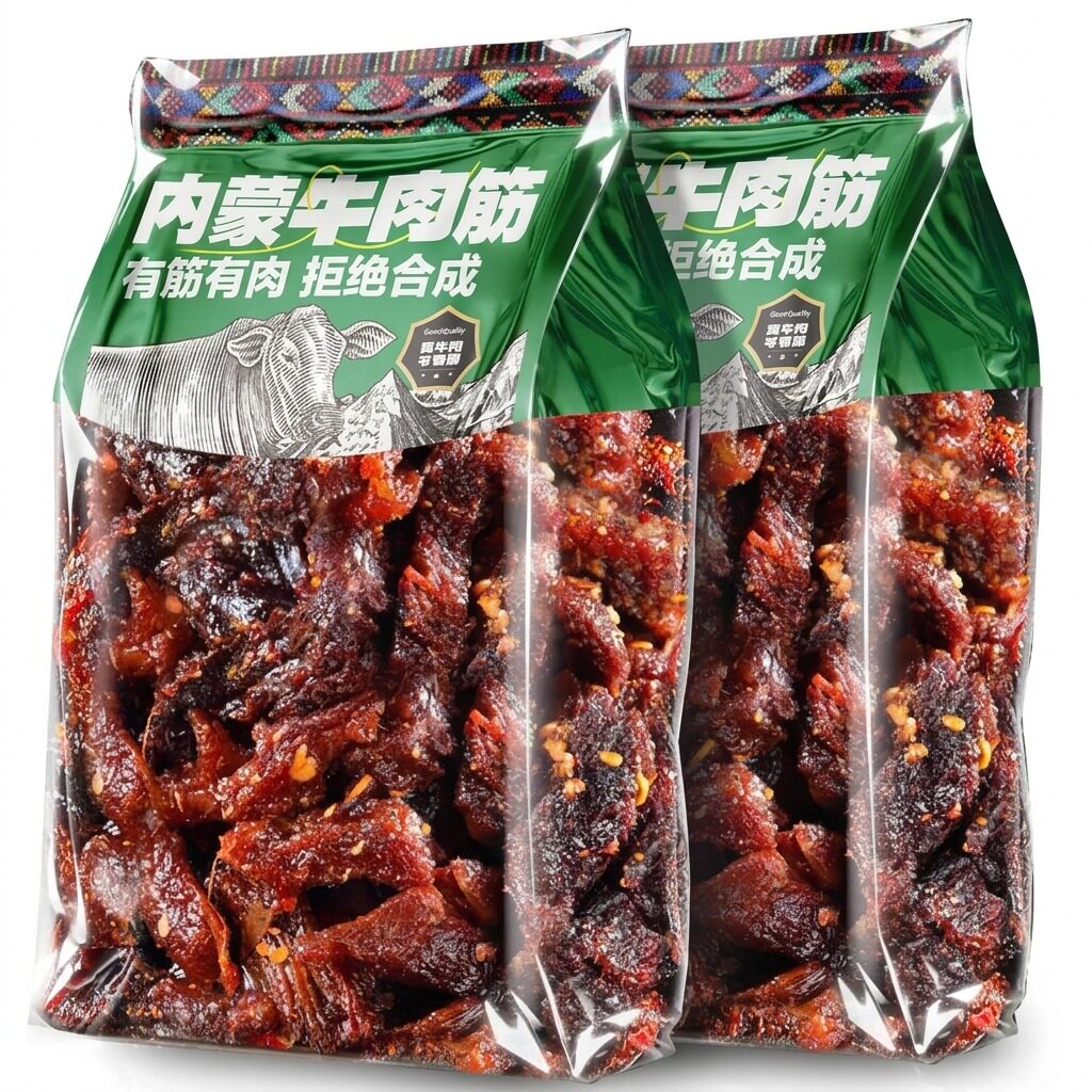 正宗内蒙古特产牛肉筋筋头巴脑风干边角料开袋即食麻辣孜然味熟食