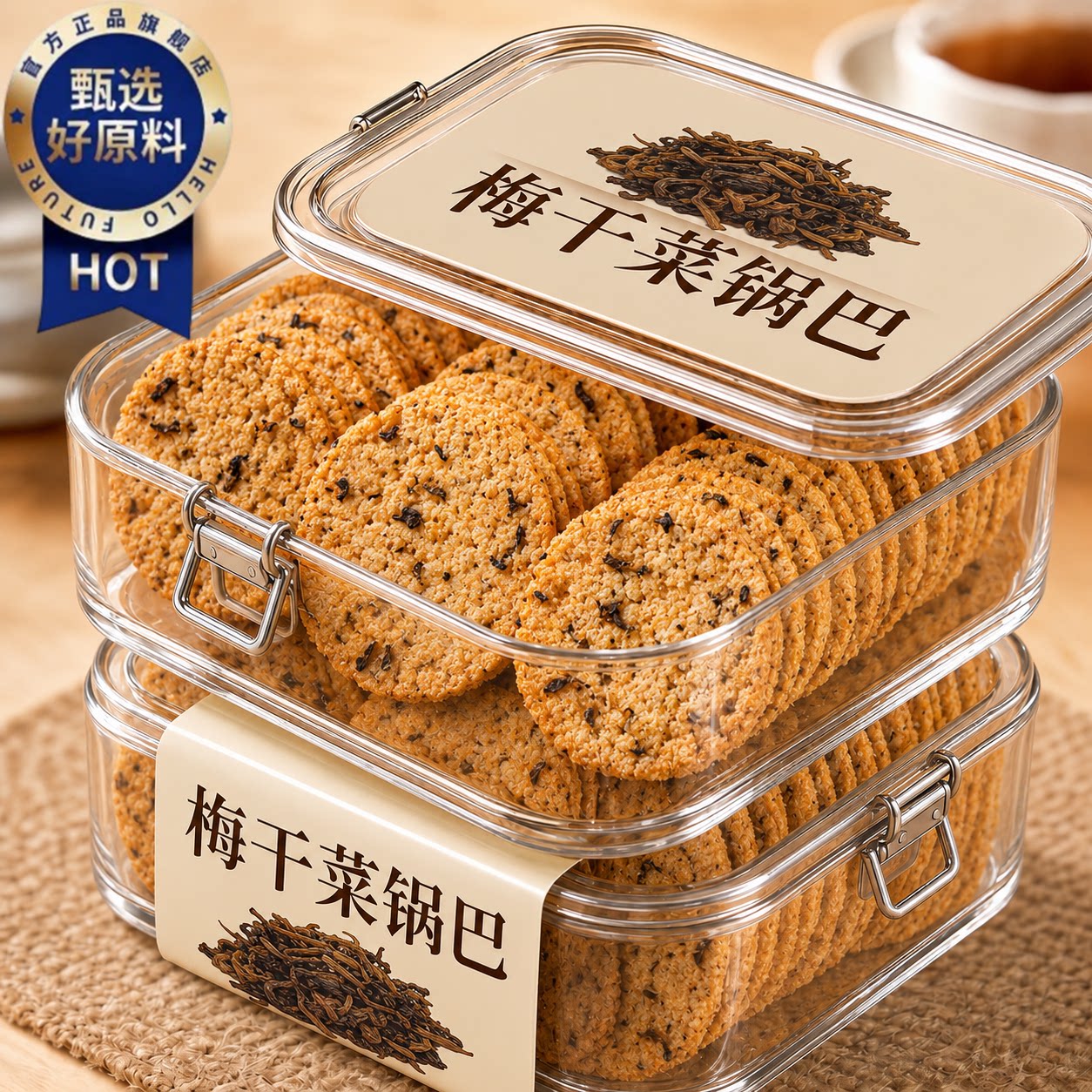 非油炸梅干菜锅巴小时候味道健康零食开袋即食手工锅巴官方旗舰店