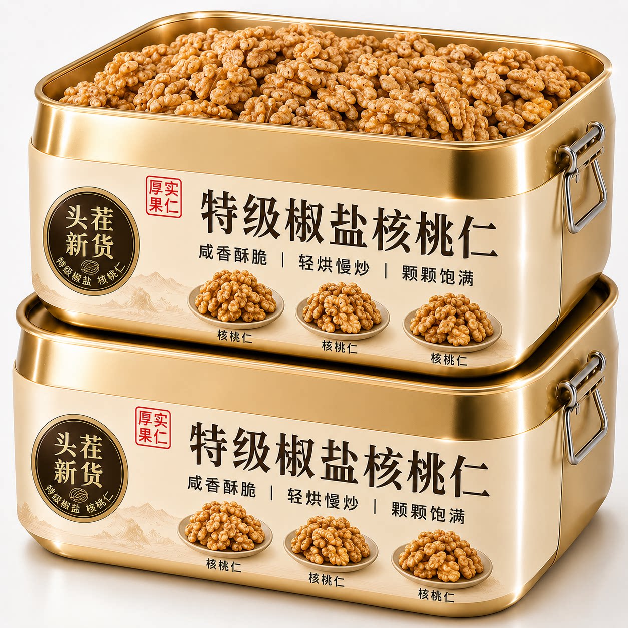 2026新货特级椒盐核桃仁咸味炒熟核桃坚果烘焙零食袋装官方旗舰店