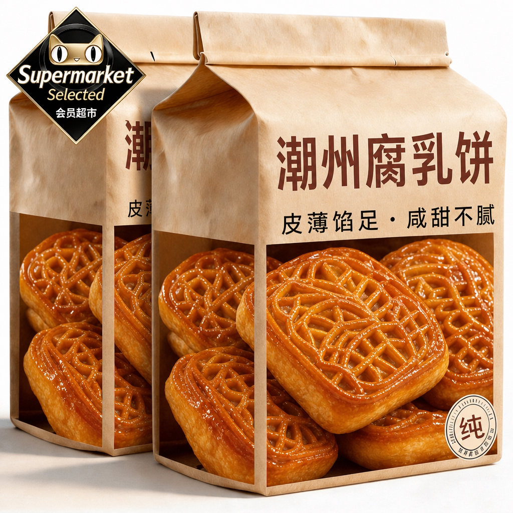 正宗潮州老字号腐乳饼潮汕特产小吃纯手工南腐乳咸香肉馅饼鸡仔饼