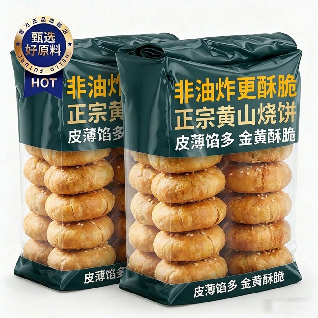 央妈推荐黄山烧饼安徽特产正宗梅干菜扣肉烧饼0添加糕点零食酥饼