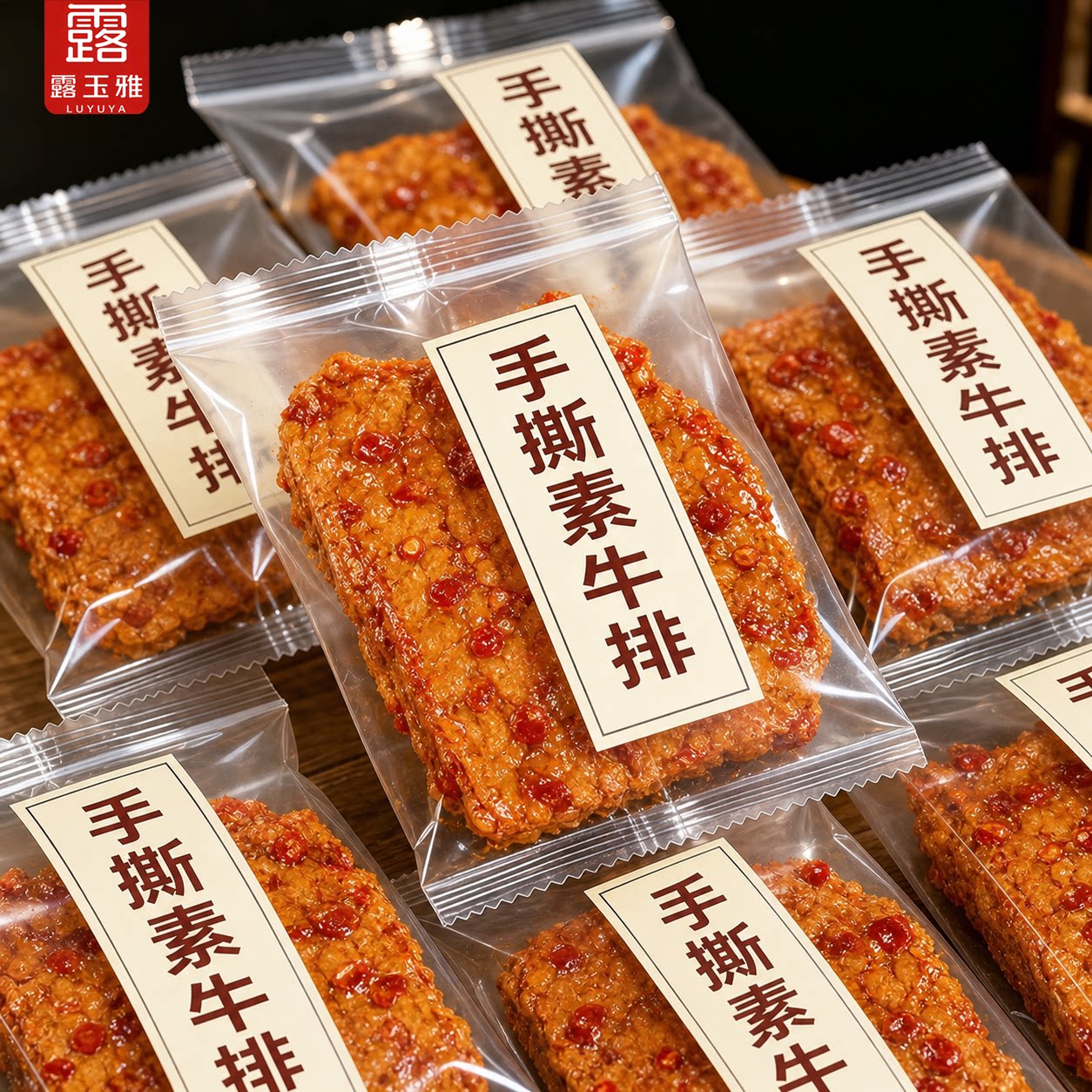 香辣手撕素牛排官方旗舰店素肉豆干素牛肉辣条豆腐干制品解馋即食