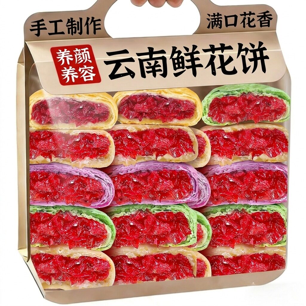 鲜花饼女生爱吃的零食好吃的云南特产休闲食品官方旗舰店孕妇专用