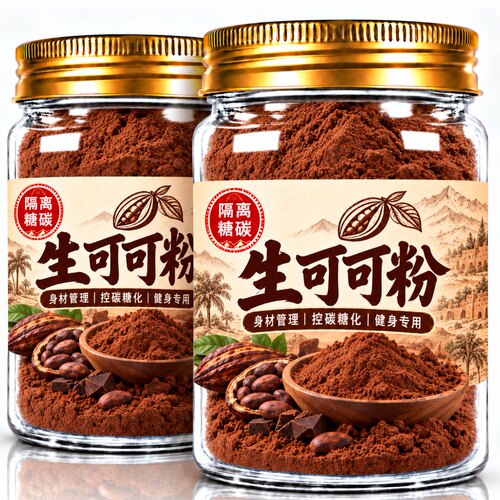 生可可粉未碱化纯天然代餐巧克力官方即冲即饮专用早餐烘焙旗舰店