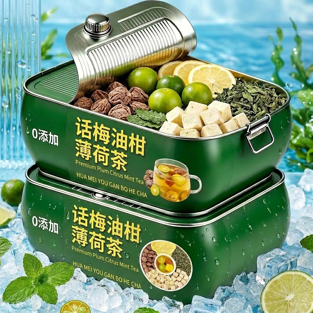 正品话梅油柑薄荷茶泡水青柠餐后饮养生津水补液止渴润燥喉冷泡茶