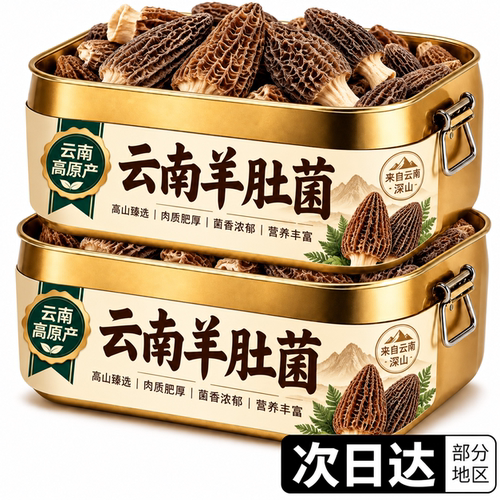 云南野生羊肚菌无硫熏新鲜菌菇汤包野生菌煲汤食材干货官方旗舰店