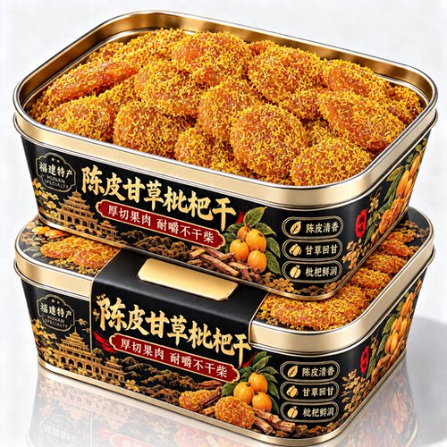 陈皮甘草枇杷干福建云霄竹盐无核清润果干蜜饯果脯水果干休闲即食
