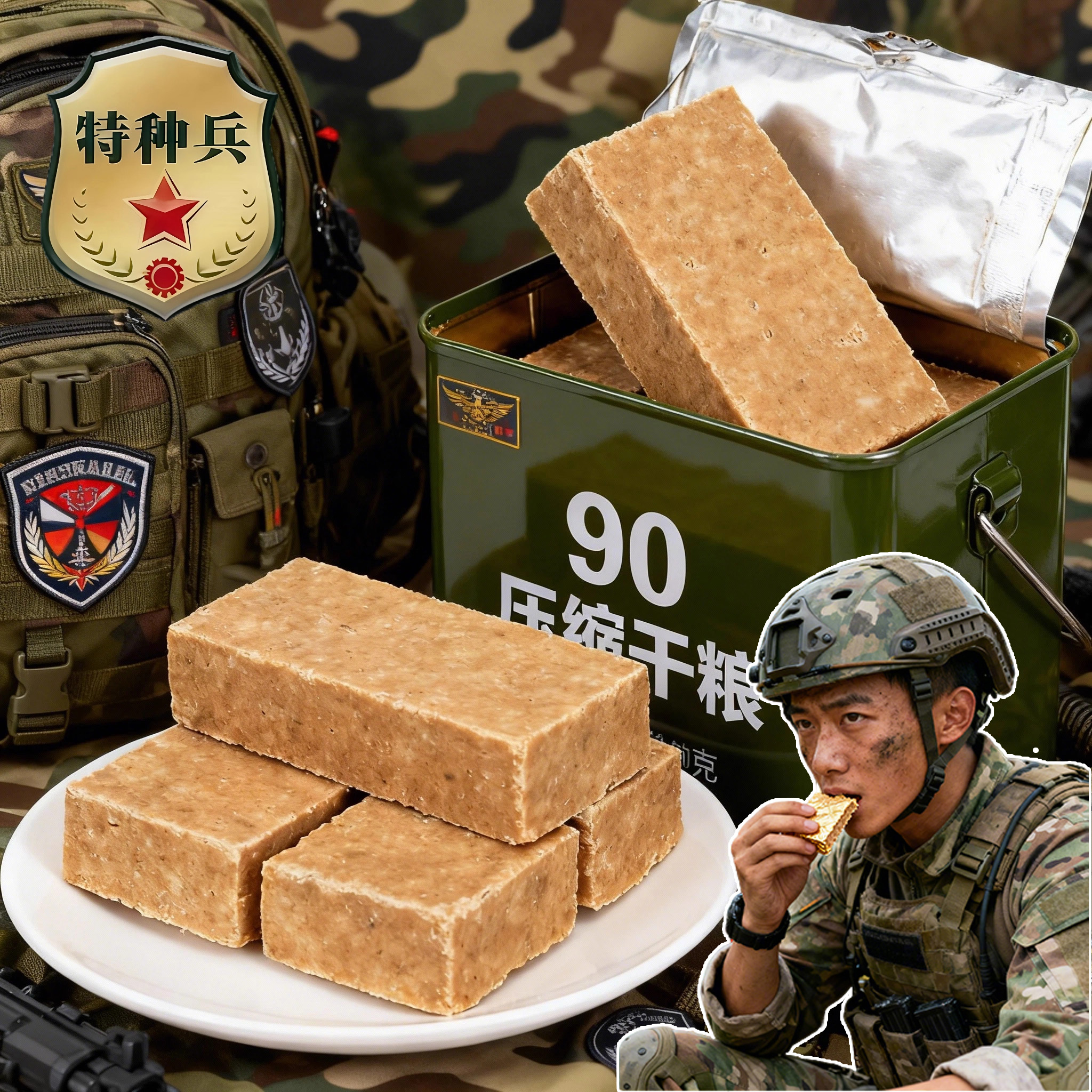 特种兵无蔗糖压缩饼干官方正品旗舰店保质期20年独立包装军粮代餐