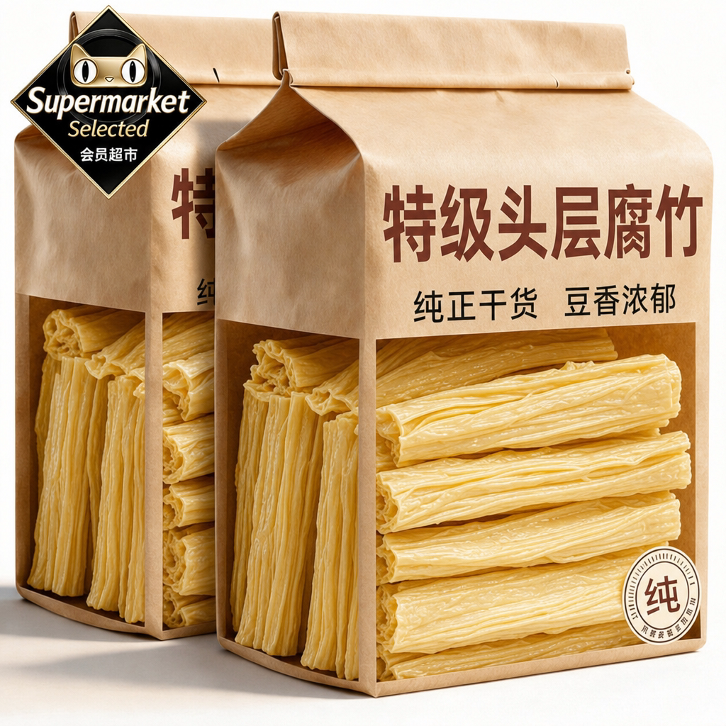 头层腐竹干货纯正特级0添加优质手工无盐豆皮制品火锅食材旗舰店