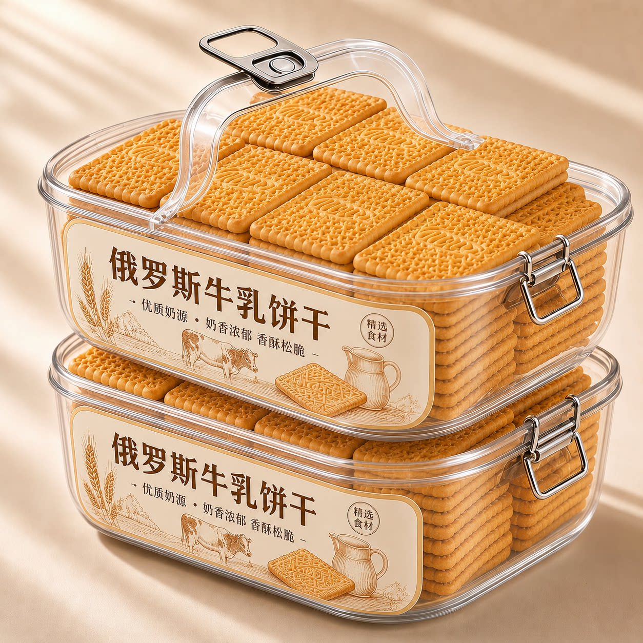 俄罗斯饼干原装进口官方旗舰店牛乳饼干特浓特仑酥曲奇钙奶饼干