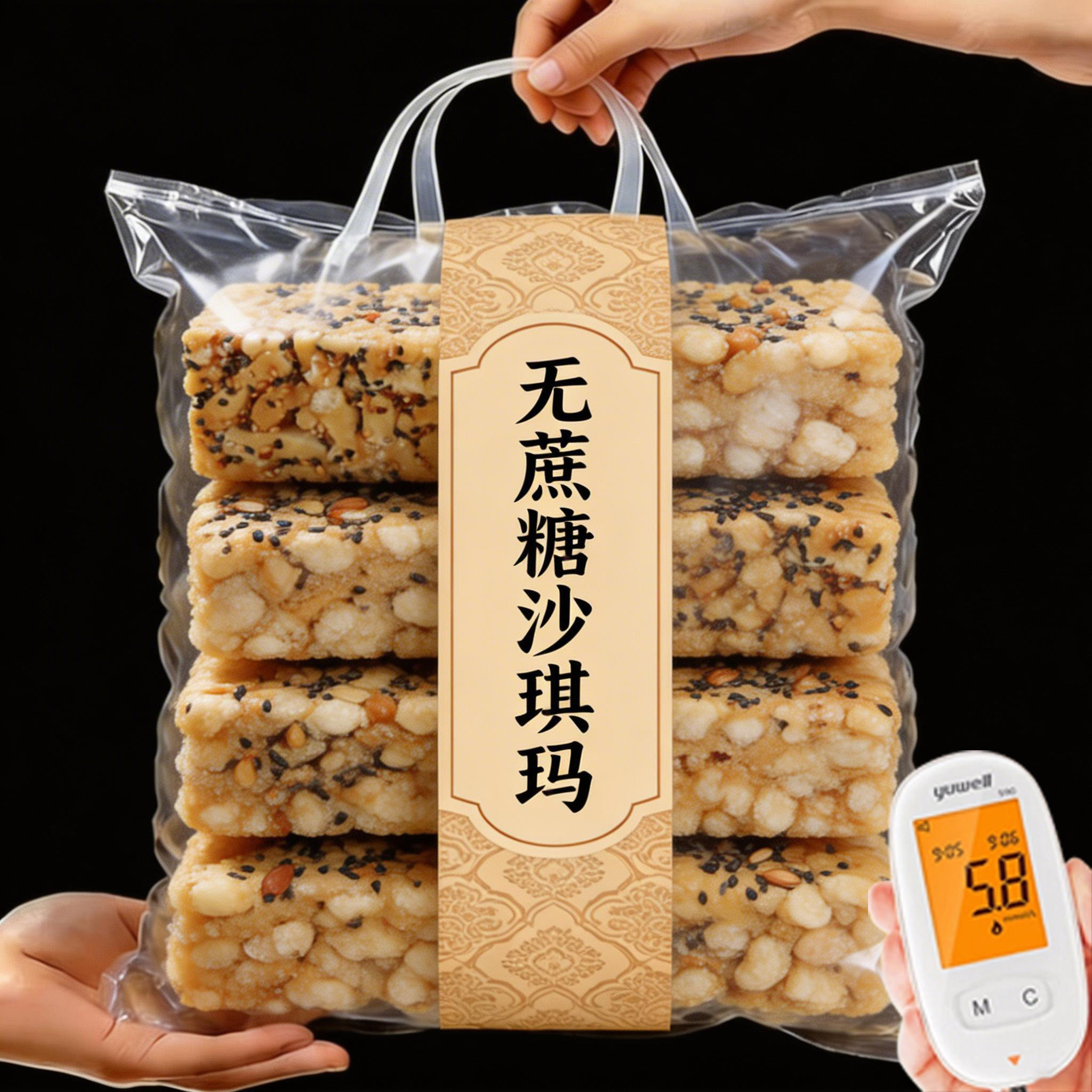 糖友定制！沙琪玛无糖无添加官方旗舰店老式纯手工糕点糖尿人专用