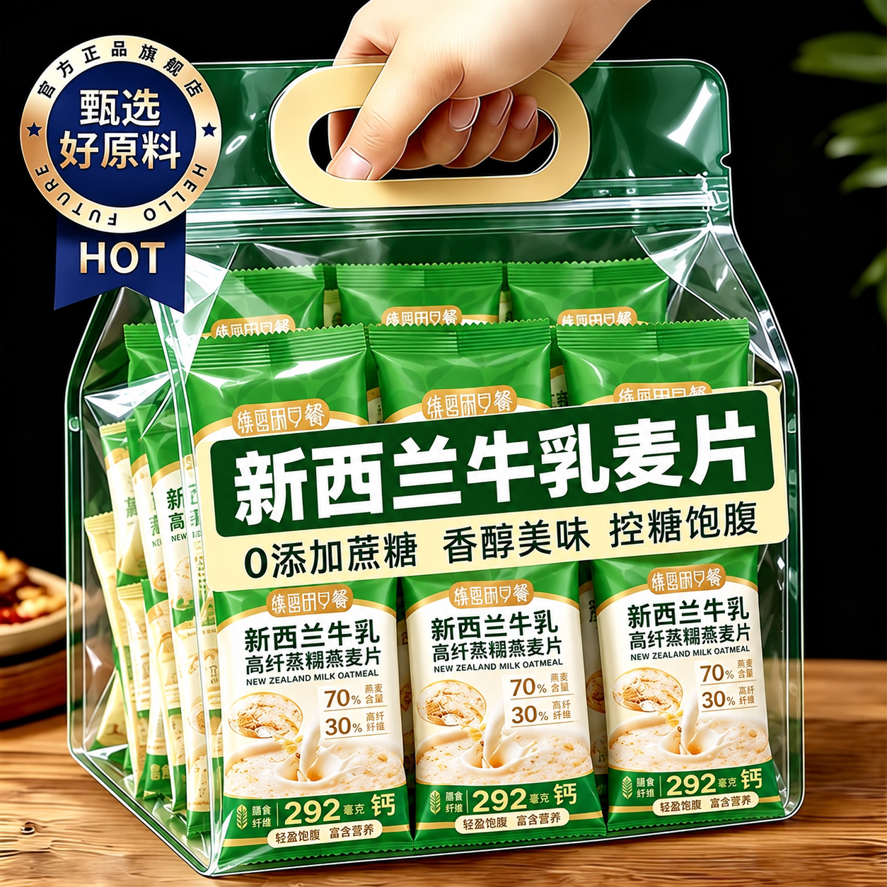 特级澳洲新西兰牛乳纯燕麦片官方旗舰店正品低脂营养早餐独立包装图片
