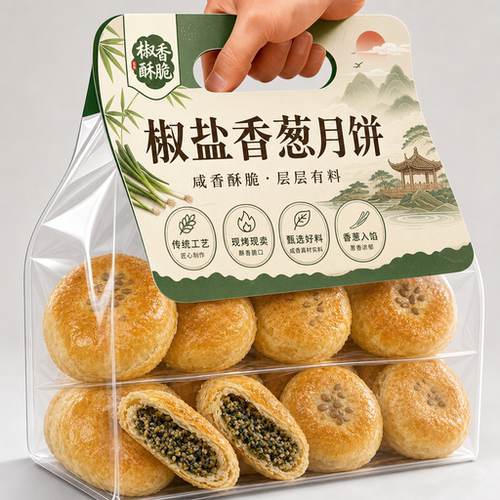 浙江特产椒盐香葱手工月饼