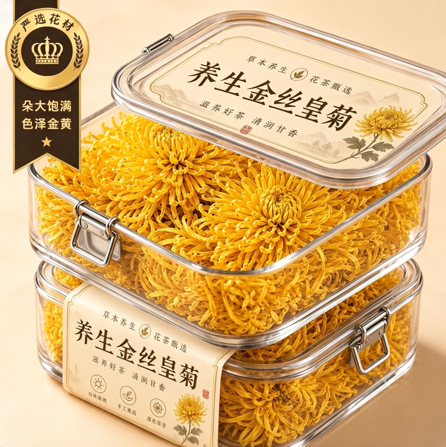 金丝皇菊特级大菊花正品官方旗舰店一朵一杯独立包装图片