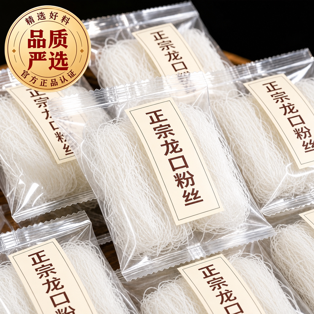 正宗龙口粉丝官方旗舰店无添加绿豆粉丝扇贝蒜蓉生蚝凉拌米粉粉条