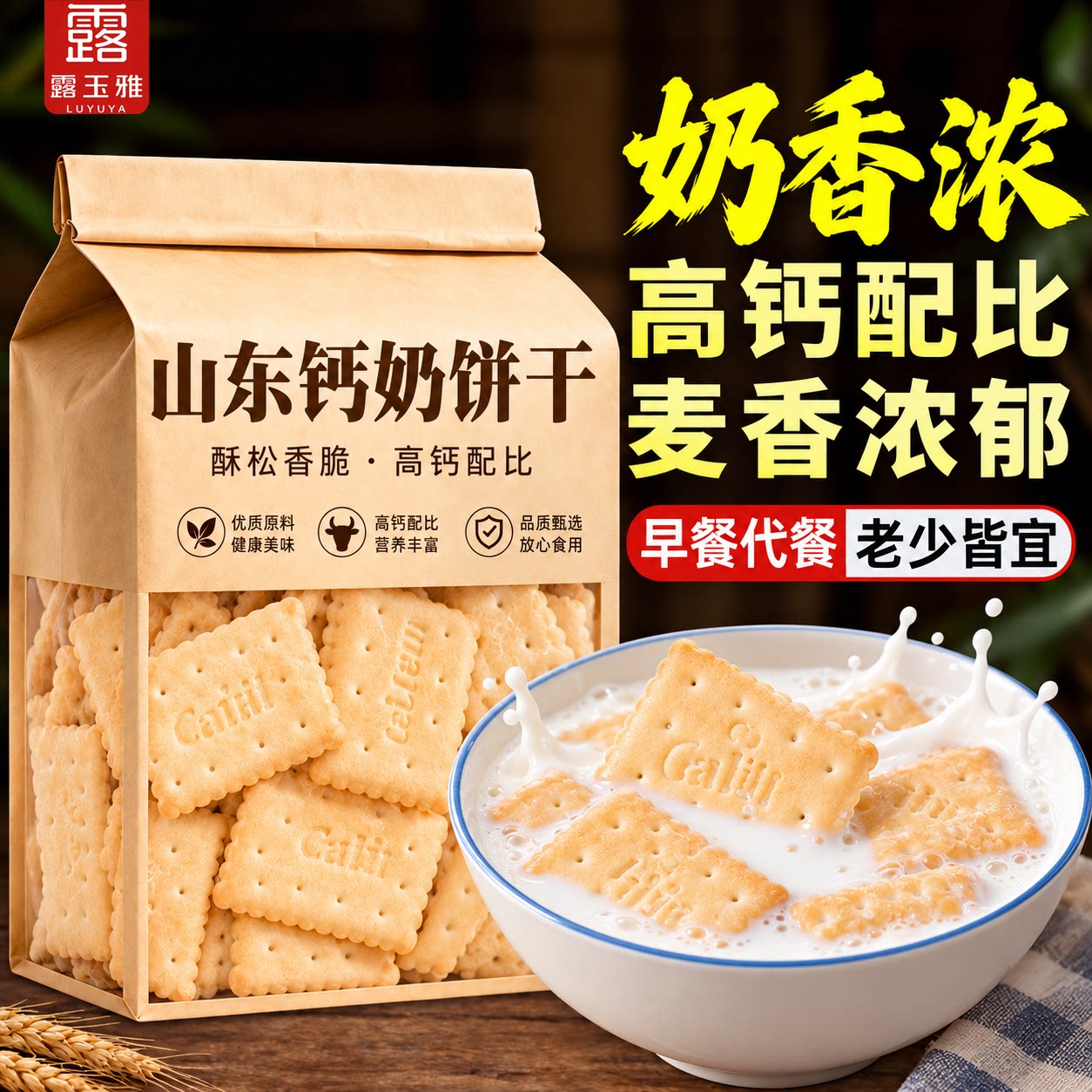 山东钙奶饼干官方旗舰店70年代青岛钙奶饼干奶钙饼干儿童高钙饼干