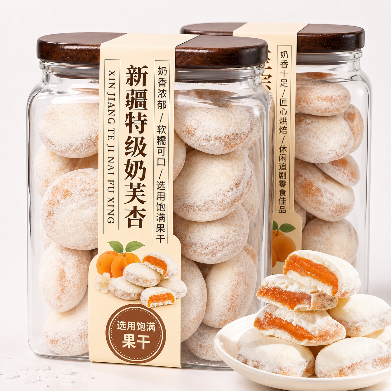 奶芙杏新疆特产杏干官方旗舰店无糖无添加香软酸甜休闲小零食杏脯