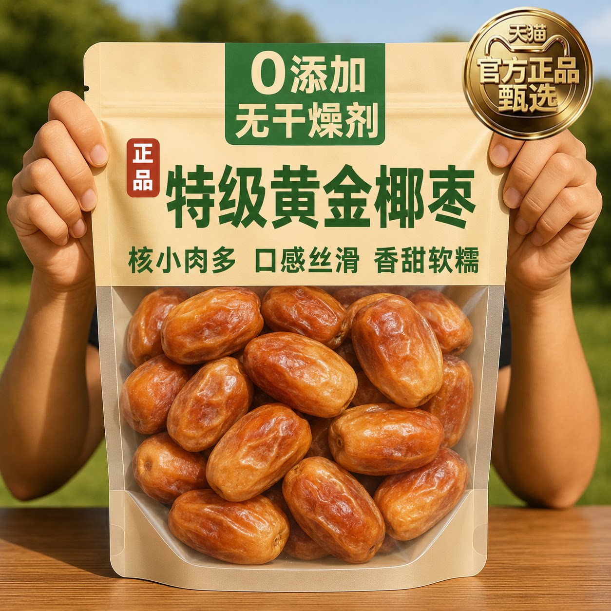 特级黄金椰枣官方旗舰店2026新货迪拜阿联酋特级大颗粒新疆黑椰枣